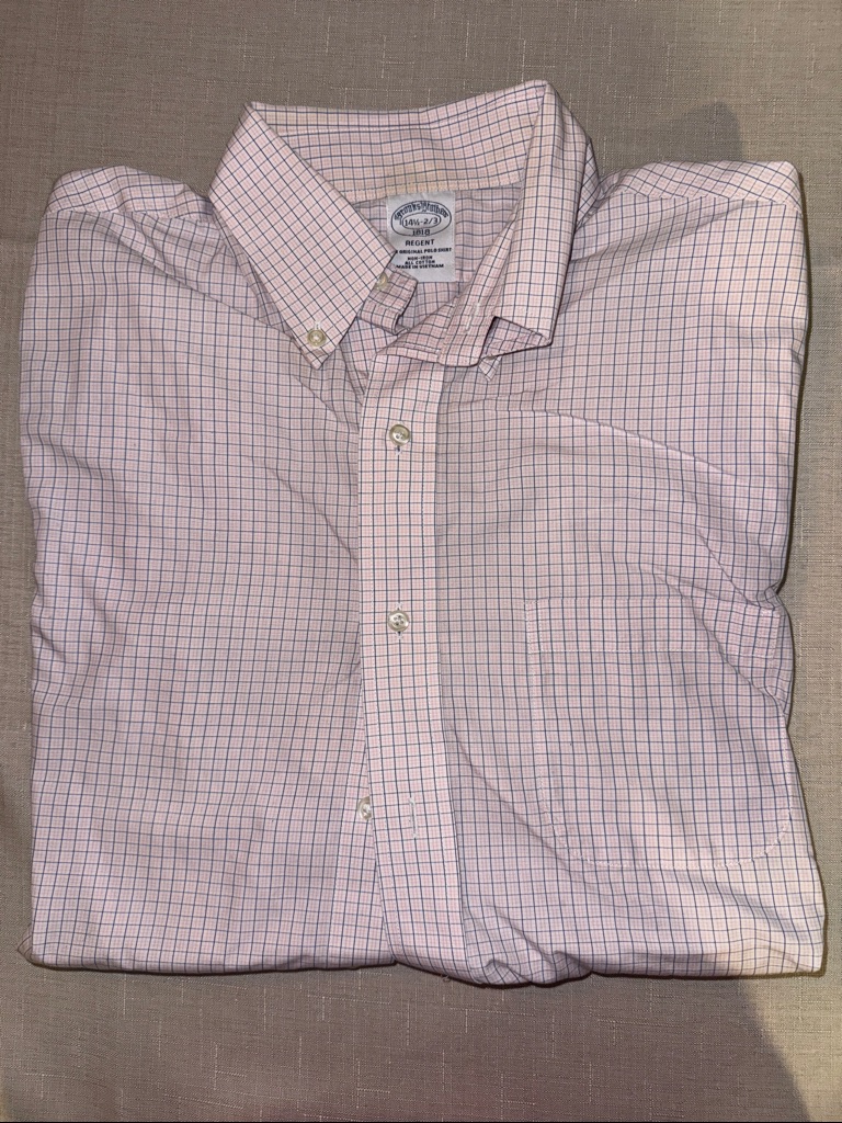Brooks Brothers Pink Windowpane Check Dress Shirt